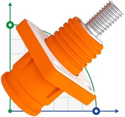 JC-CN08-S-01-LD, 200A, 1500V DC connector, battery socket, screw type, orange