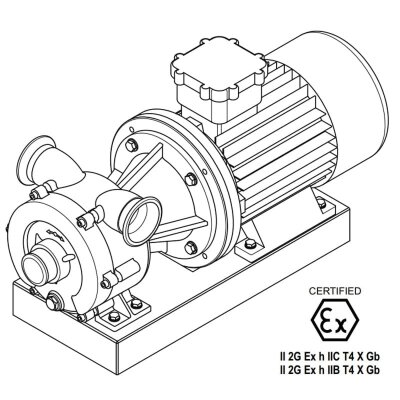 Вихревой насос для перекачки сиропа LIVERANI GR ADPE NAUTIC 70 Inox, 500 л/мин, TF 7,5 кВт, 1400 об/мин, 380В, Ex, AISI 316