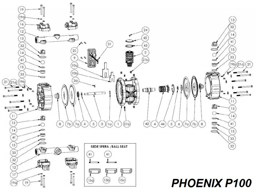 Загальна схема розбору насоса PHOENIX P100